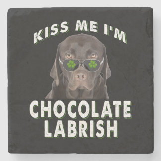 Hondenliefhebber | Kus Me Ik ben Chocolate Labrish Stenen Onderzetter