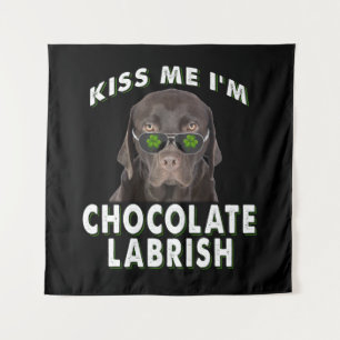 Hondenliefhebber Kus Me Ik ben Chocolate Labrish Wandkleed