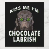 Hondenliefhebber | Kus Me Ik ben Chocolate Labrish Wijn Etiket (Enkel label)