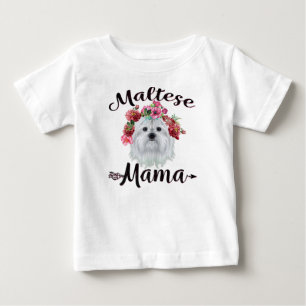 Hondenliefhebber Kute Maltese mama Dog Flowers F