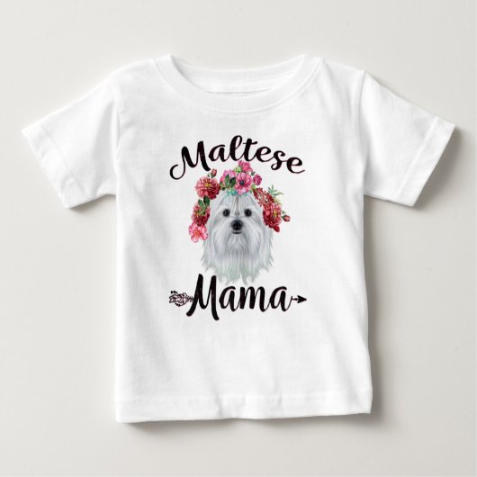 Hondenliefhebber | Kute Maltese mama Dog Flowers F (Voorkant)