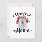 Hondenliefhebber | Kute Maltese mama Dog Flowers F Bedankkaart (Voorkant)