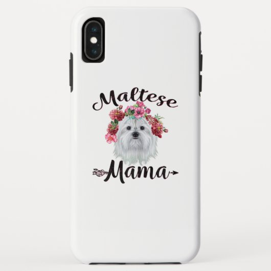hondenliefhebber | Kute Maltese mama Dog Flowers F Case-Mate iPhone Case (Achterkant)