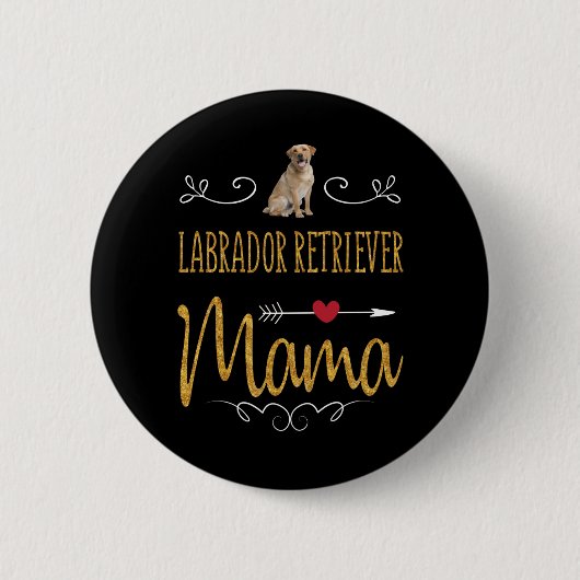 Hondenliefhebber | Labrador Retriever Mama Ronde Button 5,7 Cm (Voorkant)