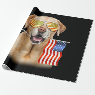 Hondenliefhebber Labrador Retriever USA Flag Cadeaupapier