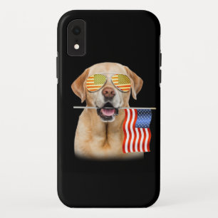 Hondenliefhebber   Labrador Retriever USA Flag Case-Mate iPhone Case