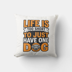 Hondenliefhebber Leven Is Te Kort Vintage T-shirt  Kussen