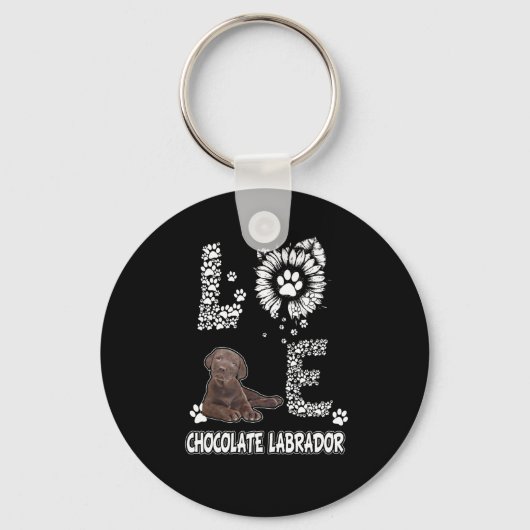 Hondenliefhebber | Love Chocolate Labrador Sunflow Sleutelhanger (Voorkant)