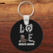 Hondenliefhebber | Love Chocolate Labrador Sunflow Sleutelhanger (Voorkant)