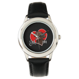 hondenliefhebber   Love Heart Chocolate Labrador M Horloge