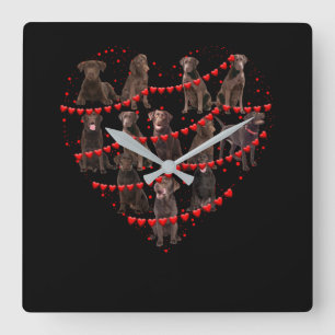 Hondenliefhebber Love Heart Chocolate Labrador Va Vierkante Klok
