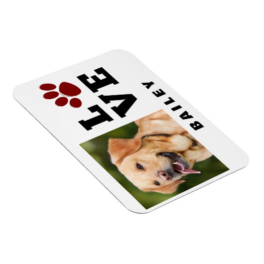 Hondenliefhebber Love Paw Print Dierenvriend Foto Magneet (Rechterzijde)