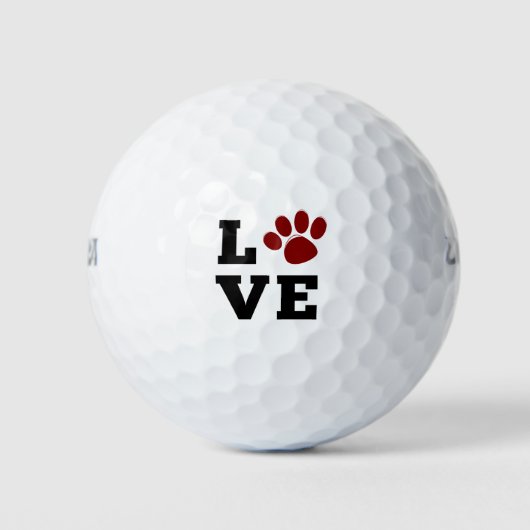 Hondenliefhebber Love Paw Print Dierenvriend Golfballen (Voorkant)