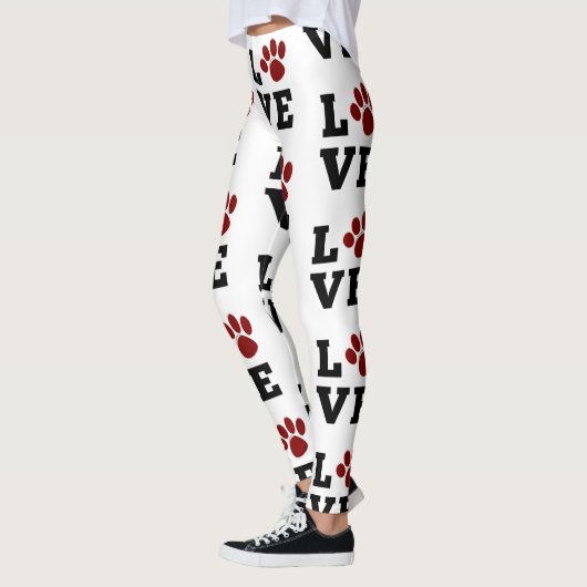Hondenliefhebber Love Paw Print Dierenvriend Leggings (Links)