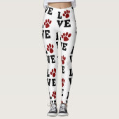 Hondenliefhebber Love Paw Print Dierenvriend Leggings (Voorkant)