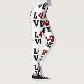 Hondenliefhebber Love Paw Print Dierenvriend Leggings (Rechts)
