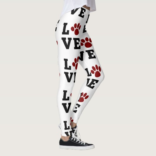 Hondenliefhebber Love Paw Print Dierenvriend Leggings (Rechts)