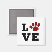 Hondenliefhebber Love Paw Print Dierenvriend Magneet (Voorkant / Achterkant)