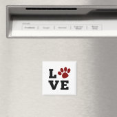 Hondenliefhebber Love Paw Print Dierenvriend Magneet (Insitu (Vaatwasser))