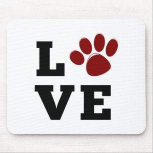 Hondenliefhebber Love Paw Print Dierenvriend Muismat
