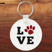 Hondenliefhebber Love Paw Print Dierenvriend Sleutelhanger (Voorkant)