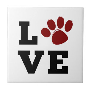 Hondenliefhebber Love Paw Print Dierenvriend Tegeltje