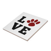 Hondenliefhebber Love Paw Print Dierenvriend Tegeltje (Zijkant)