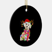 Hondenliefhebber | Maltees Santa Hat Xmas Fairligh Keramisch Ornament (Rechts)