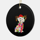 Hondenliefhebber | Maltees Santa Hat Xmas Fairligh Keramisch Ornament (Links)