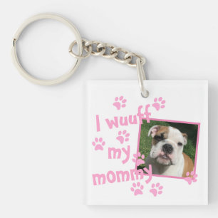 Hondenliefhebber Mama met gepersonaliseerde foto Sleutelhanger