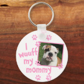 Hondenliefhebber Mama met gepersonaliseerde foto Sleutelhanger (Voorkant)