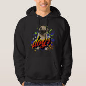 Hondenliefhebber man zwart, fijn, kool hoodie (Voorkant)
