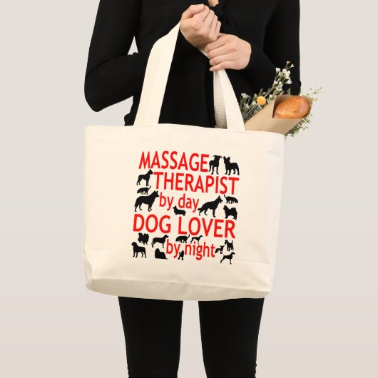 Hondenliefhebber massagetherapeut grote tote bag (Voorkant (product))