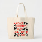 Hondenliefhebber massagetherapeut grote tote bag (Voorkant)