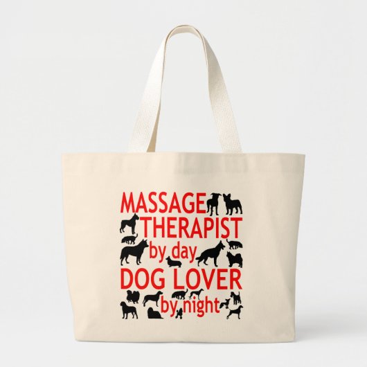 Hondenliefhebber massagetherapeut grote tote bag (Voorkant)
