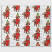 Hondenliefhebber met bruine labraedle kerst cadeaupapier (Vlak)