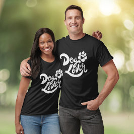 Hondenliefhebber met de hand geletterde moderne re t-shirt