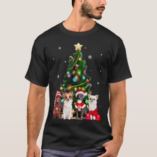 Hondenliefhebber met kerstboomluis Xmas gezelschap T-shirt