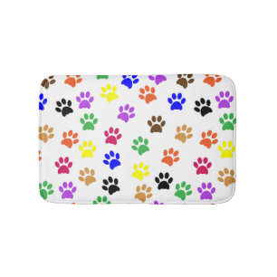 Hondenliefhebber met kleurrijke poten badmat