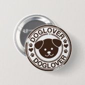 hondenliefhebber met puppy face ronde button 5,7 cm (Voorkant /achterkant)