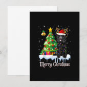 Hondenliefhebber met zwarte kerstkerstboomverlicht kaart (Voorkant / Achterkant)