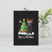 Hondenliefhebber met zwarte kerstkerstboomverlicht kaart (Staand voorkant)