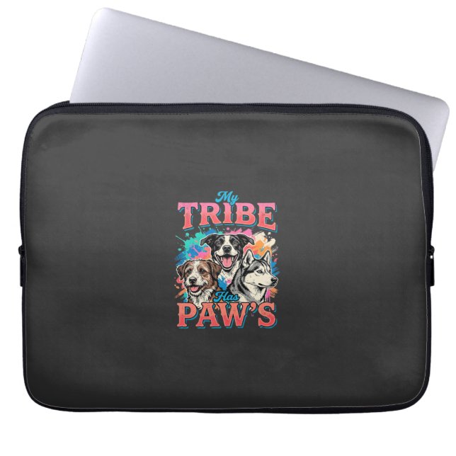 Hondenliefhebber Mijn Stam Heeft Pootjes Laptop Sleeve (Voorkant)