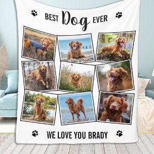 Hondenliefhebber Modern Pet Custom 9 Fotocollage Fleece Deken