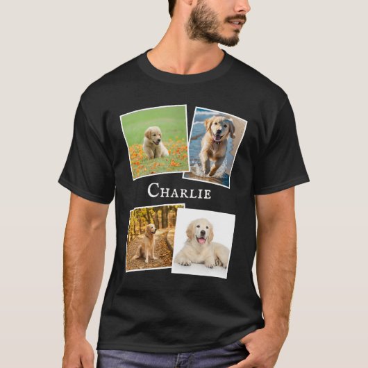 Hondenliefhebber Multi Photo Pet Collage Custom T-shirt (Voorkant)