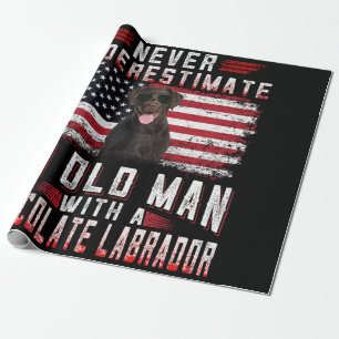 Hondenliefhebber Nooit oude Man labrador ondersc Cadeaupapier