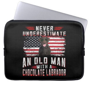 Hondenliefhebber Nooit oude Man labrador ondersc Laptop Sleeve