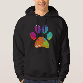 Hondenliefhebber Painter Dog Paw Print Paint Splat Hoodie