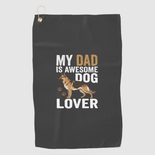 Hondenliefhebber Papa Is Geweldig Golfhanddoek (Voorkant)