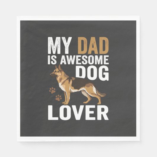 Hondenliefhebber Papa Is Geweldig Servet (Voorkant)